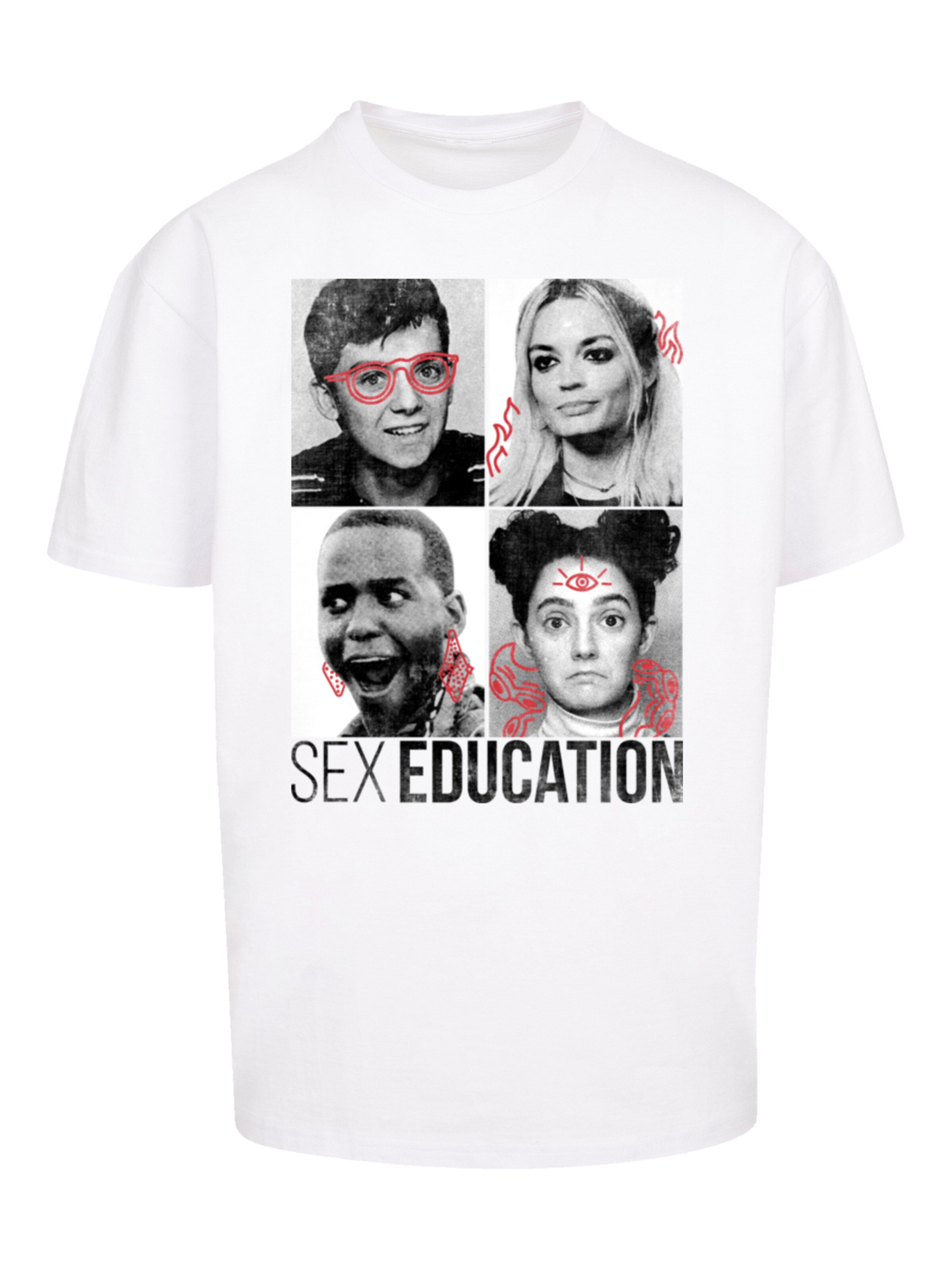 T-Shirt 'Sex Education Class Photos Netflix TV Series' F4NT4STIC en blanc : devant