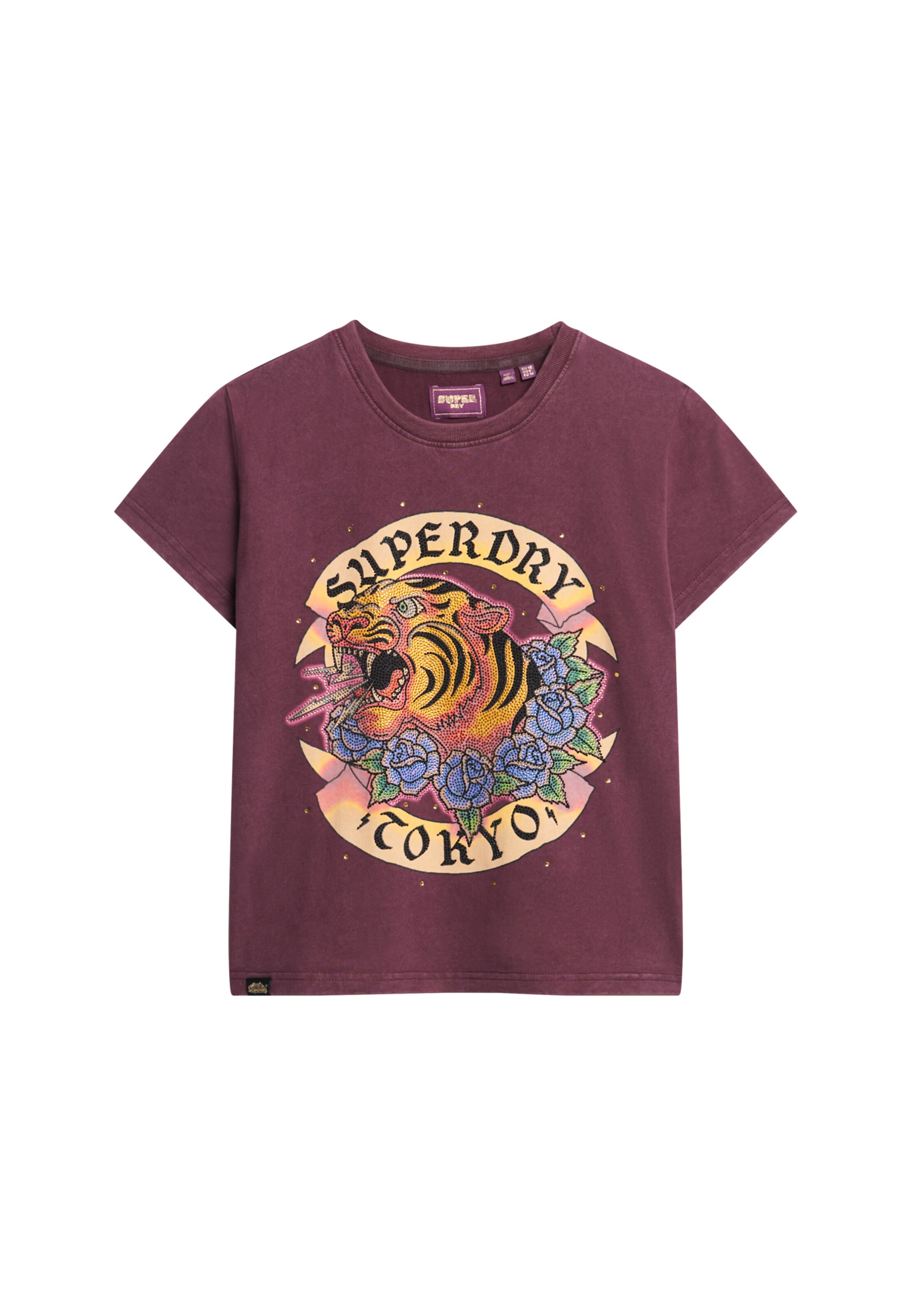 T-shirt Superdry & Co en violet : devant