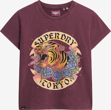 T-shirt Superdry & Co en violet : devant