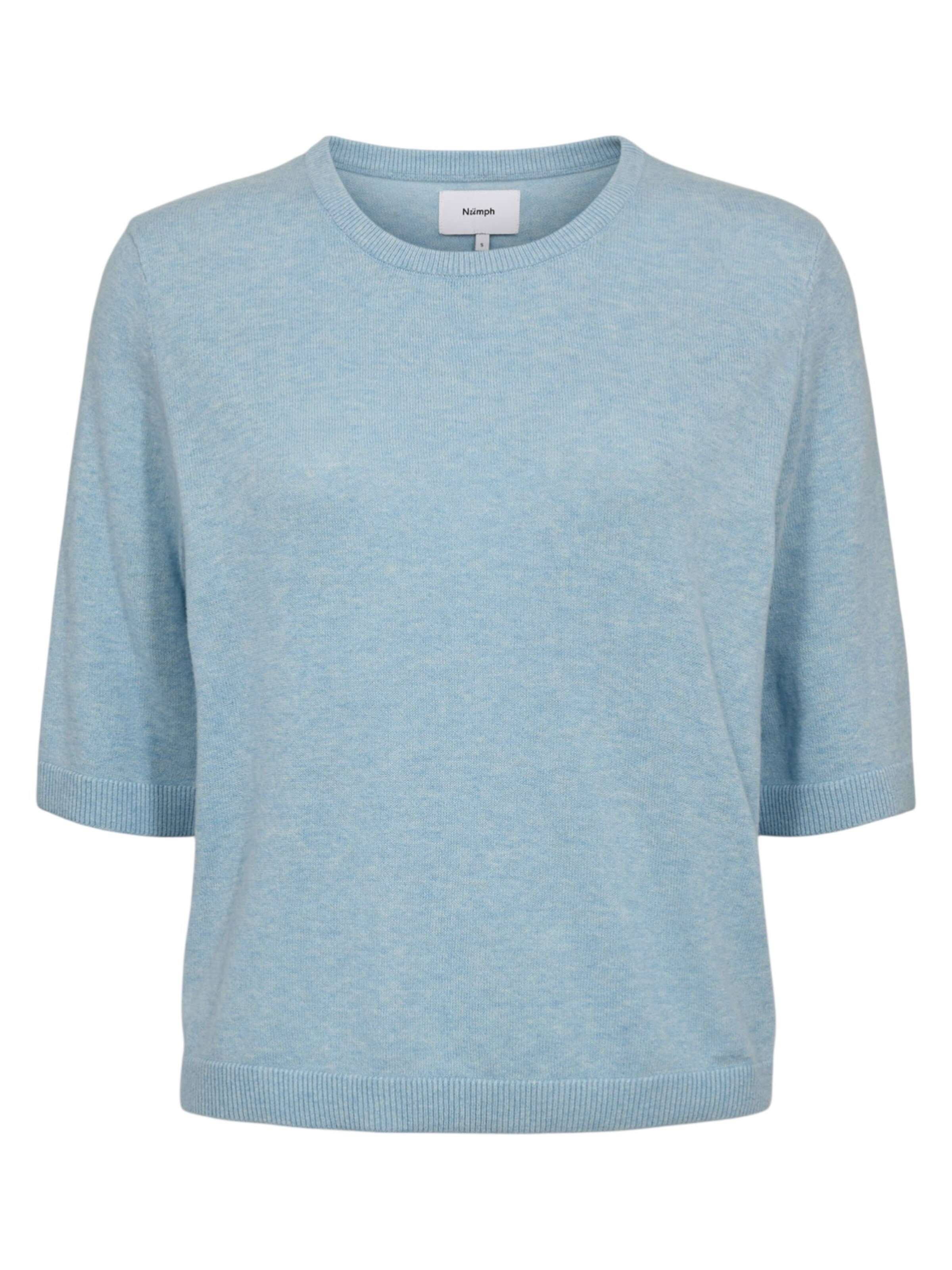 NÜMPH Strickpullover mit Halbarm 'NUCALLY SS PULLOVER' in Blau: Vorderseite
