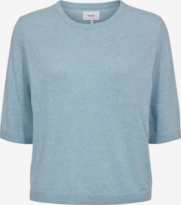 NÜMPH Strickpullover mit Halbarm 'NUCALLY SS PULLOVER' in Blau: Vorderseite