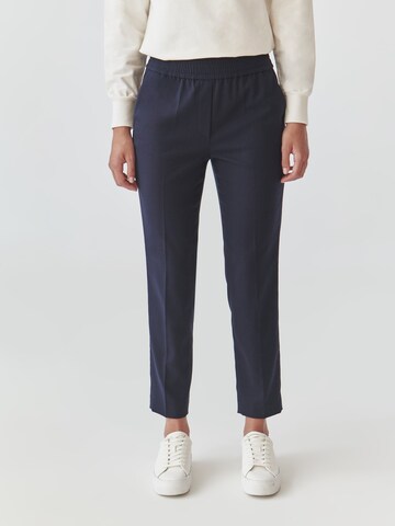 TATUUM Regular Pleat-Front Pants 'MILTI 1' in Blue: front