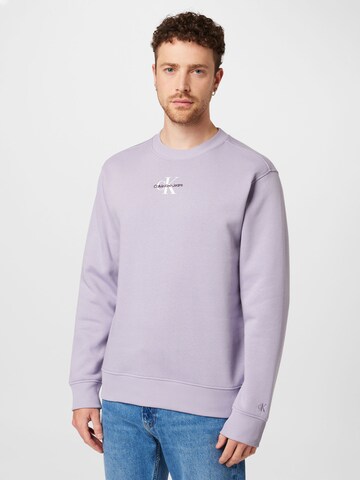 Calvin Klein Jeans Sweatshirt in Lila: voorkant