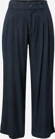 s.Oliver Pleat-Front Pants in Blue: front