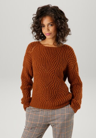 Aniston CASUAL Sweater in Brown: front