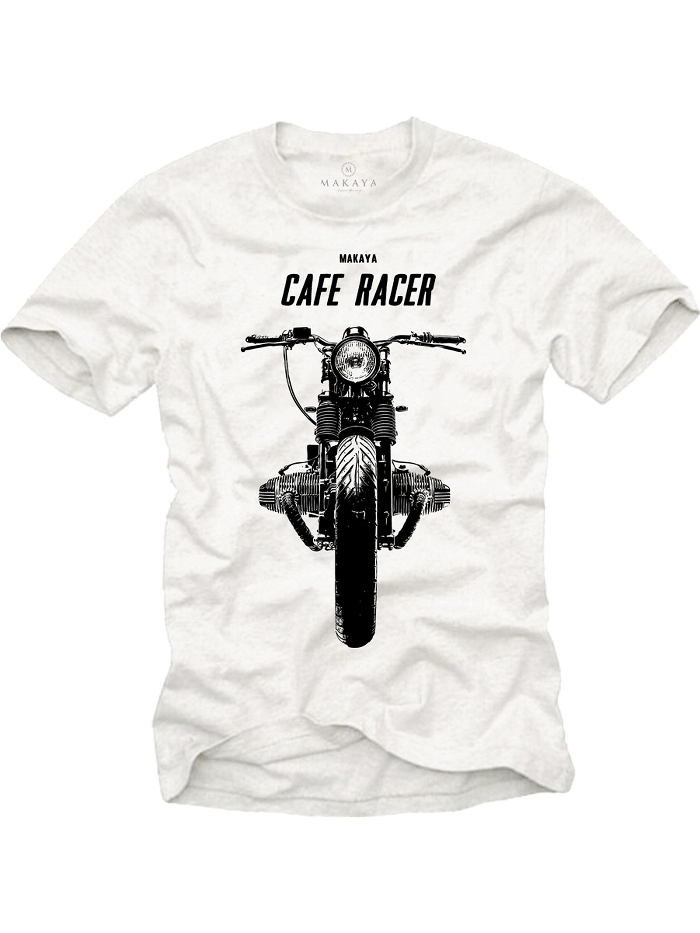 MAKAYA Shirt 'Cafe Racer' in White: front