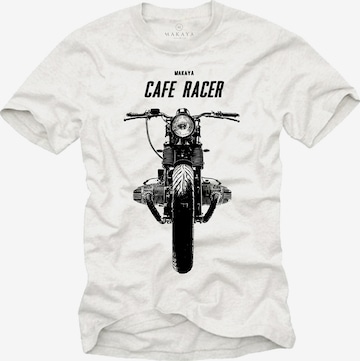 MAKAYA Shirt 'Cafe Racer' in White: front