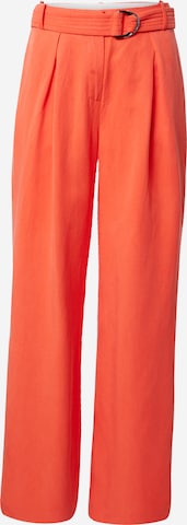 ESPRIT Flared Pleat-Front Pants in Orange: front