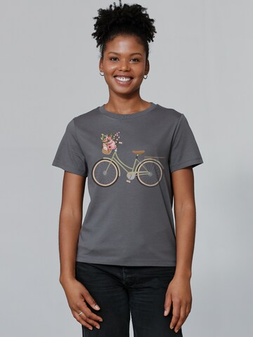 Maglietta ' Damenfahrrad ' di Watapparel in grigio: frontale