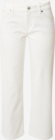 s.Oliver - Regular Calças de ganga em branco: frente