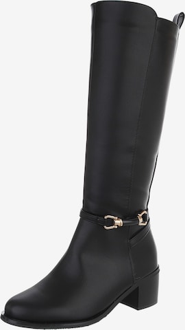 Ital-Design Stiefel in Schwarz: Vorderseite