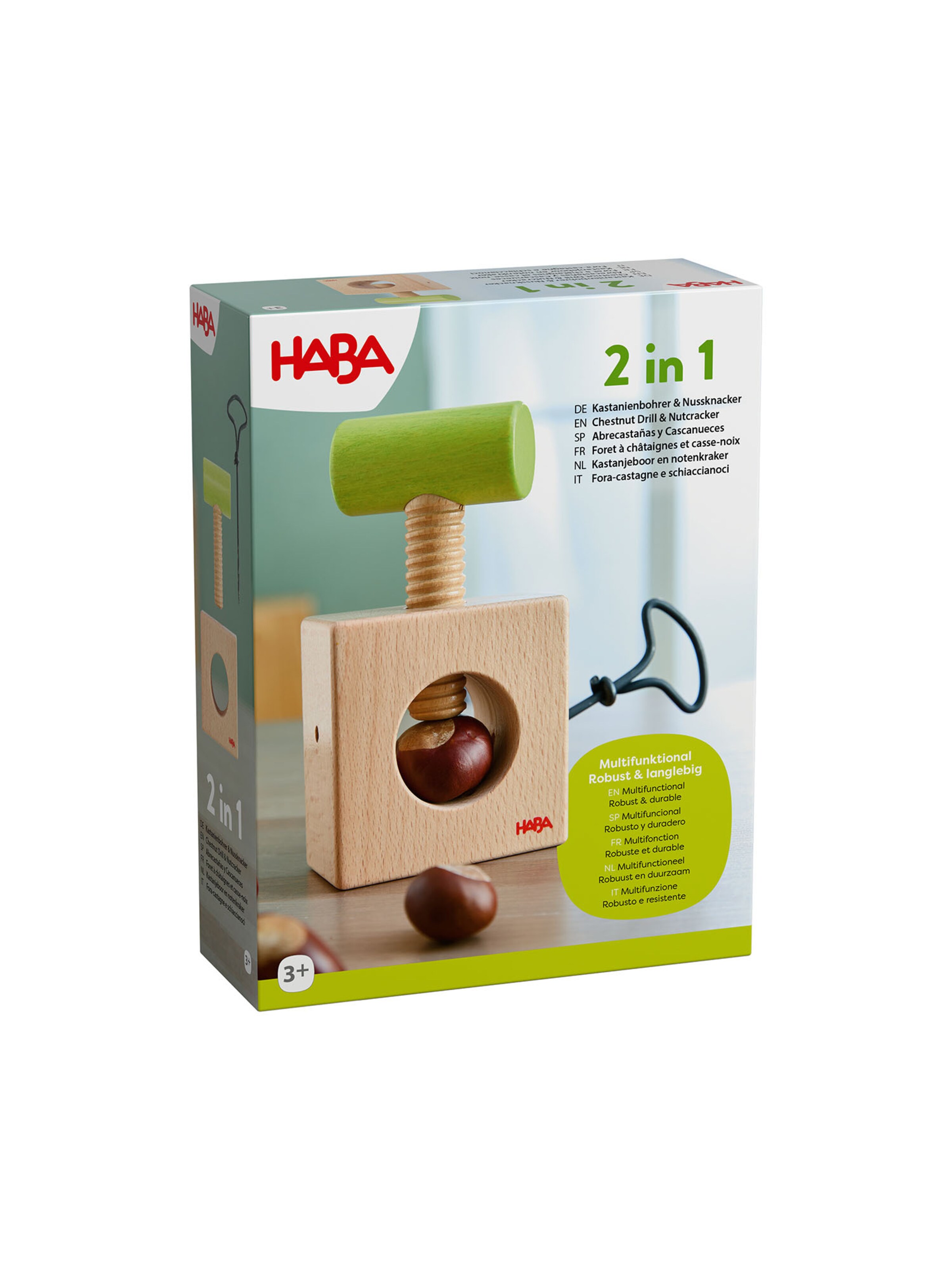 HABA Spiel-Kochgeschirr ' Kastanienbohrer und Nussknacker 2 in 1 mit Brotdose ' in Mischfarben