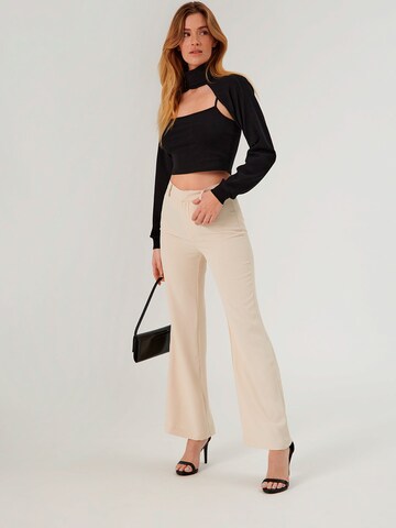 ABOUT YOU x Swalina&Linus Boot cut Pants 'Luca' in Beige