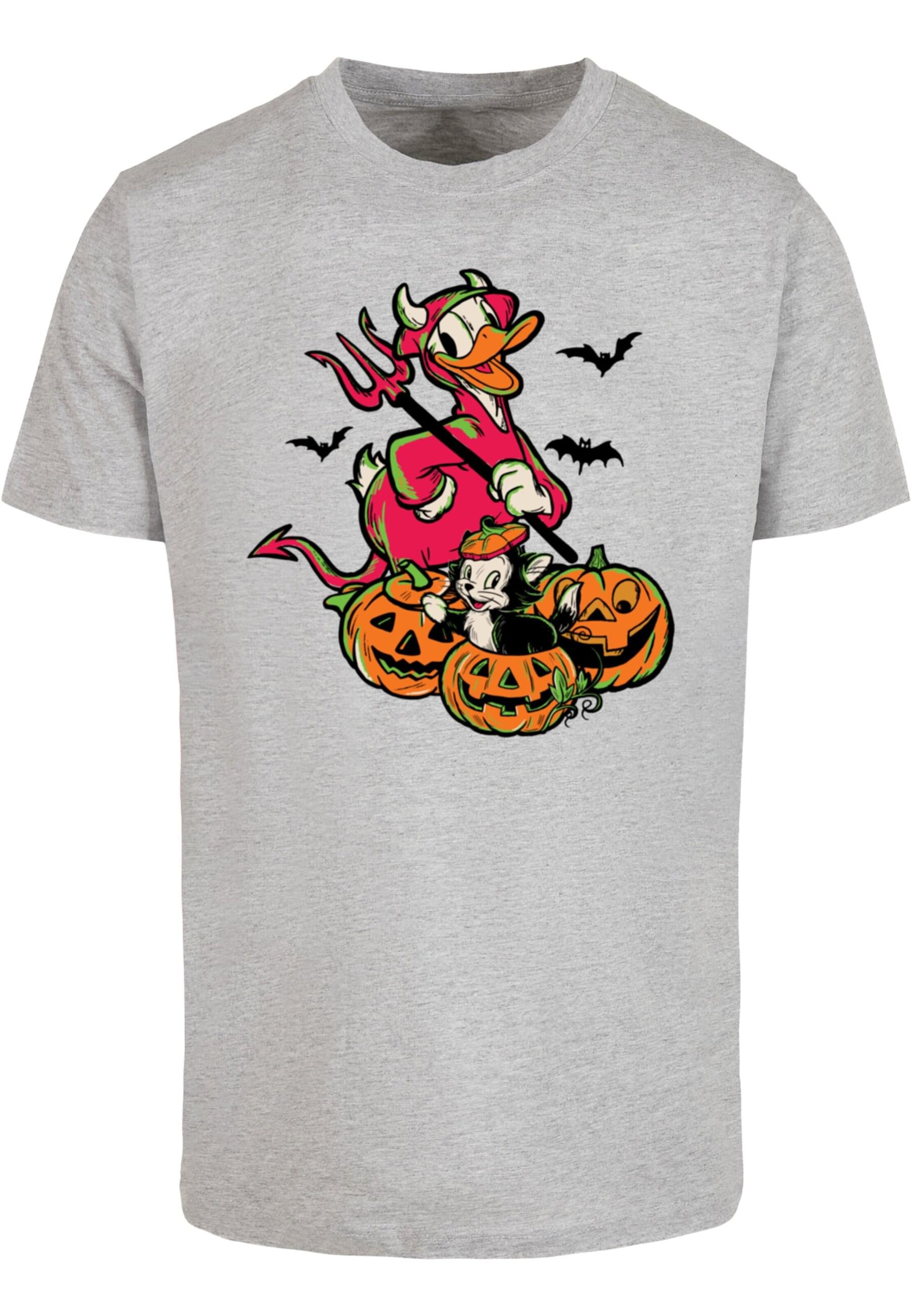 ABSOLUTE CULT T-Shirt 'Donald Duck - Halloween Devil' in Grau: Vorderseite