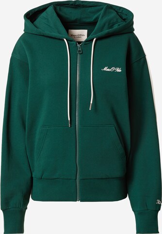 Marc O'Polo Zip-Up Hoodie in Green: front