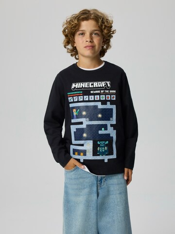 NAME IT Футболка 'NKMAR MINECRAFT' в Черный: спереди