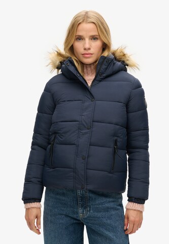 Superdry Χειμερινό μπουφάν σε μπλε: μπροστά