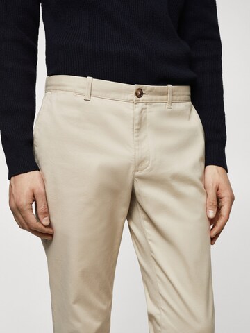 MANGO MAN Slimfit Bukser 'Barna' i beige