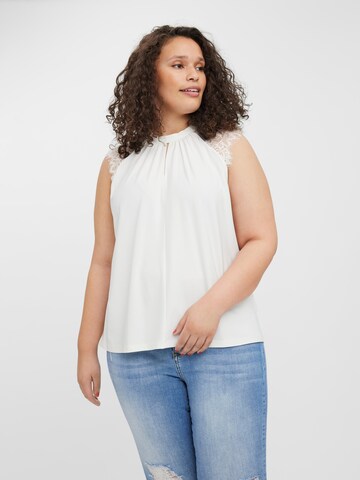 Vero Moda Curve Blouse 'Milla' in Wit: voorkant