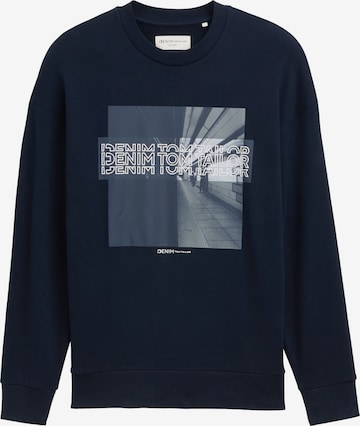Sweat-shirt TOM TAILOR DENIM en bleu : devant