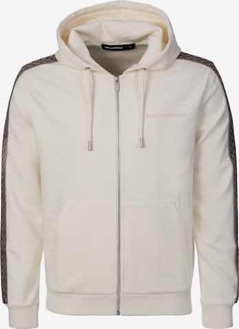 Karl Lagerfeld - Sudadera con cremallera en beige: frente