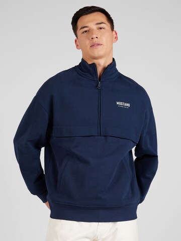 MUSTANG Sweatshirt 'BEN' in Blauw: voorkant