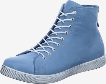 ANDREA CONTI Sneaker high 'Sneaker High Damen 0341500 398 Echtleder in blau' in Blau: Vorderseite