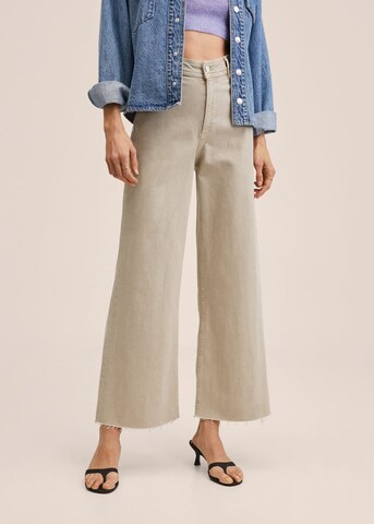 Wide Leg Jean 'Catherin' MANGO en beige : devant