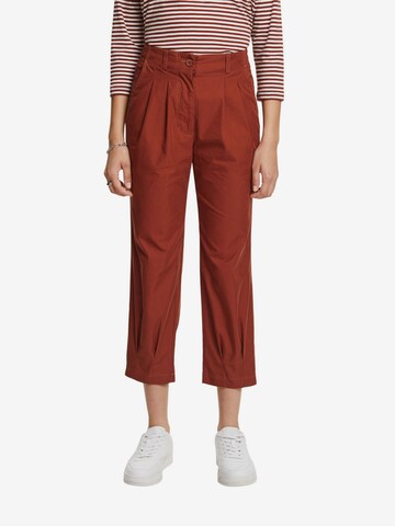 ESPRIT Regular Pleated Pants in Brown: front