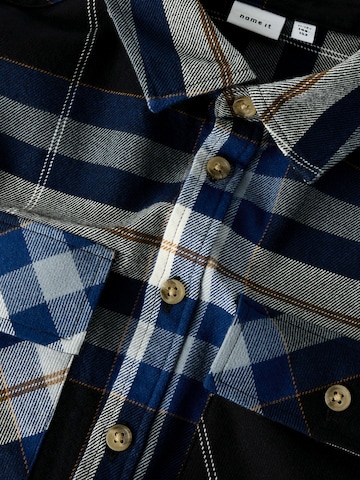 NAME IT Regular fit Button Up Shirt 'NKMNORRIS' in Blue