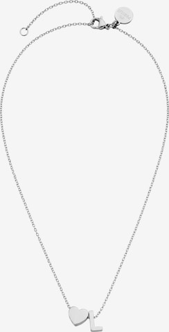 PURELEI - Cadena 'Letter Heart L' en plata: frente