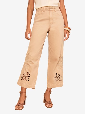 love & roses Wide leg Jeans in Bruin: voorkant