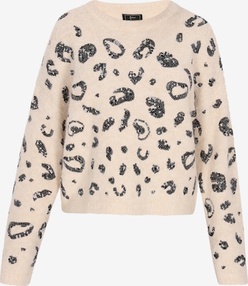 fainaŠiroki pulover 'Fashion Look' - bež boja: prednji dio