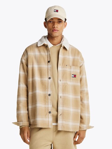 Tommy Jeans Regular Fit Hemd in Beige: Vorderseite