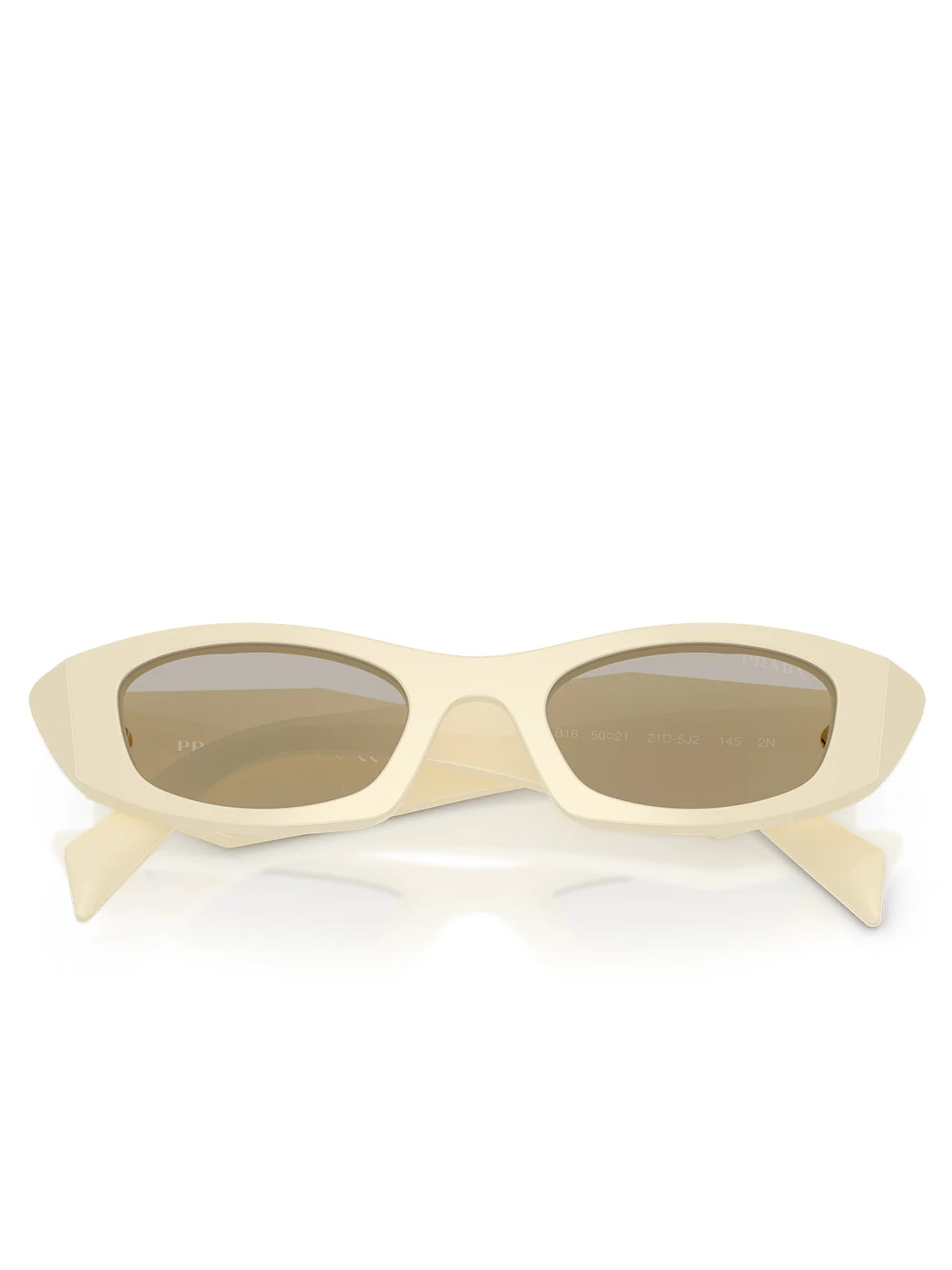 PRADA Zonnebril 'Prada Occhiali da Sole PRB16S 21D5J2 Bianco Latte/Marrone Chiaro Donna' in Wit