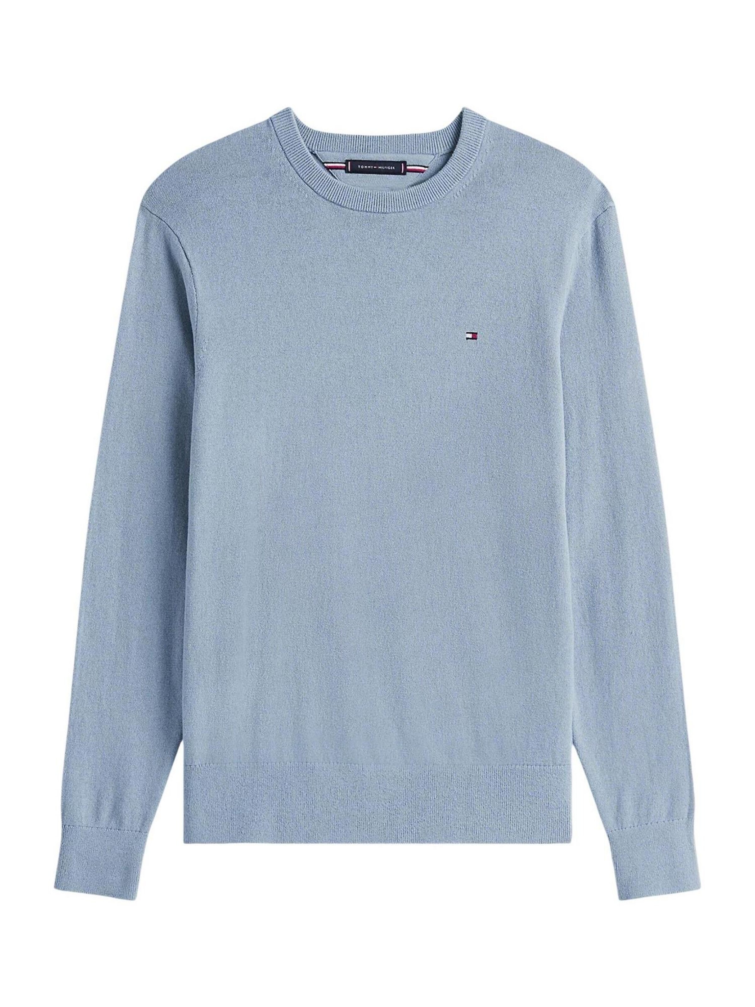 TOMMY HILFIGER Tricot 'PIMA ORG CTN CASHMERE MW0MW28046' in Blauw: voorkant