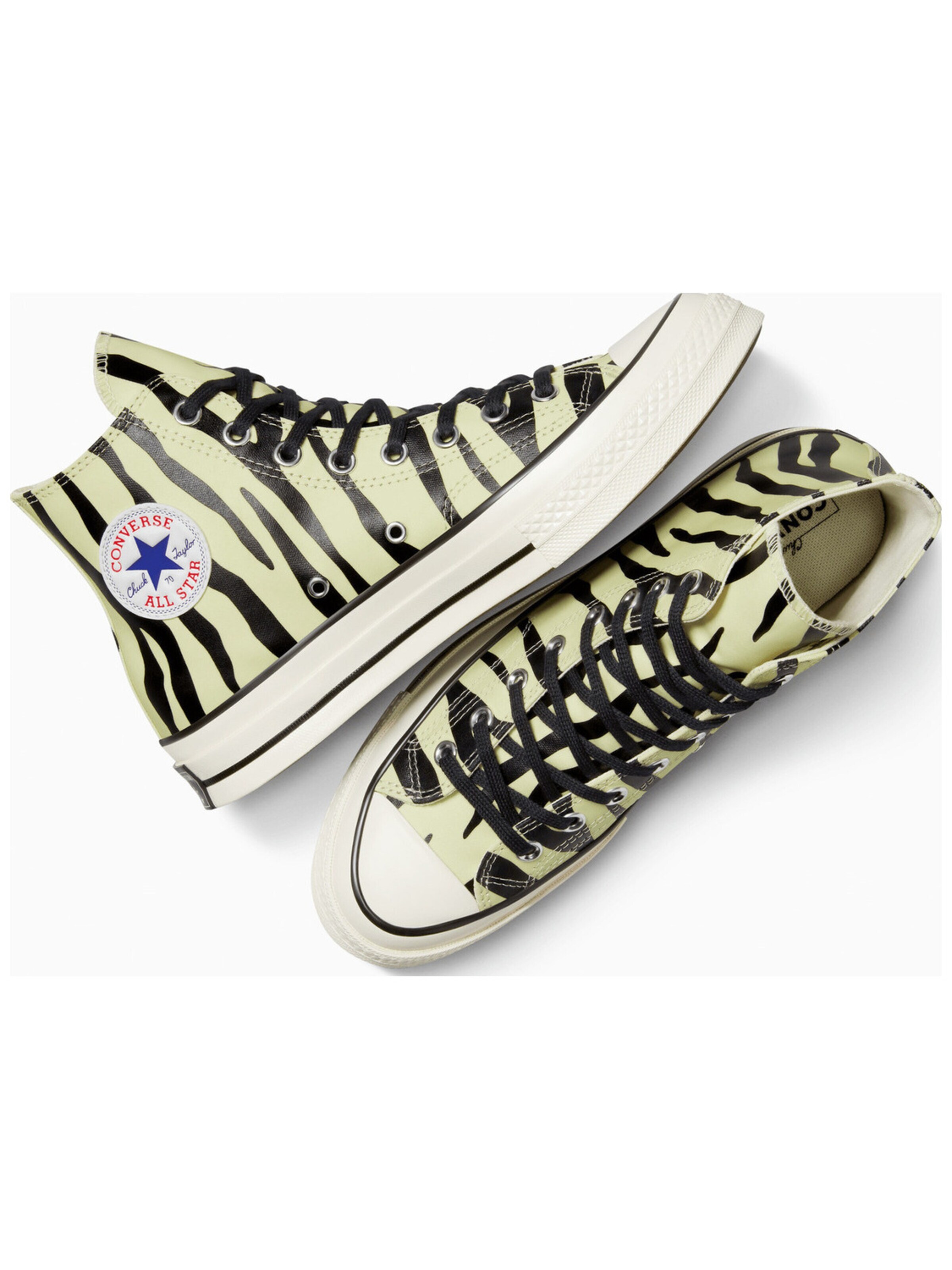 CONVERSE High-Top Sneakers 'Converse Chuck 70 Glow-In-The-Dark Zebra Print' in Green