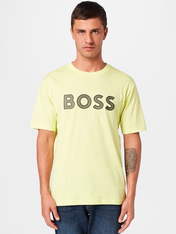 BOSS Green قميص 'Teeos' بلون أخضر: الأمام