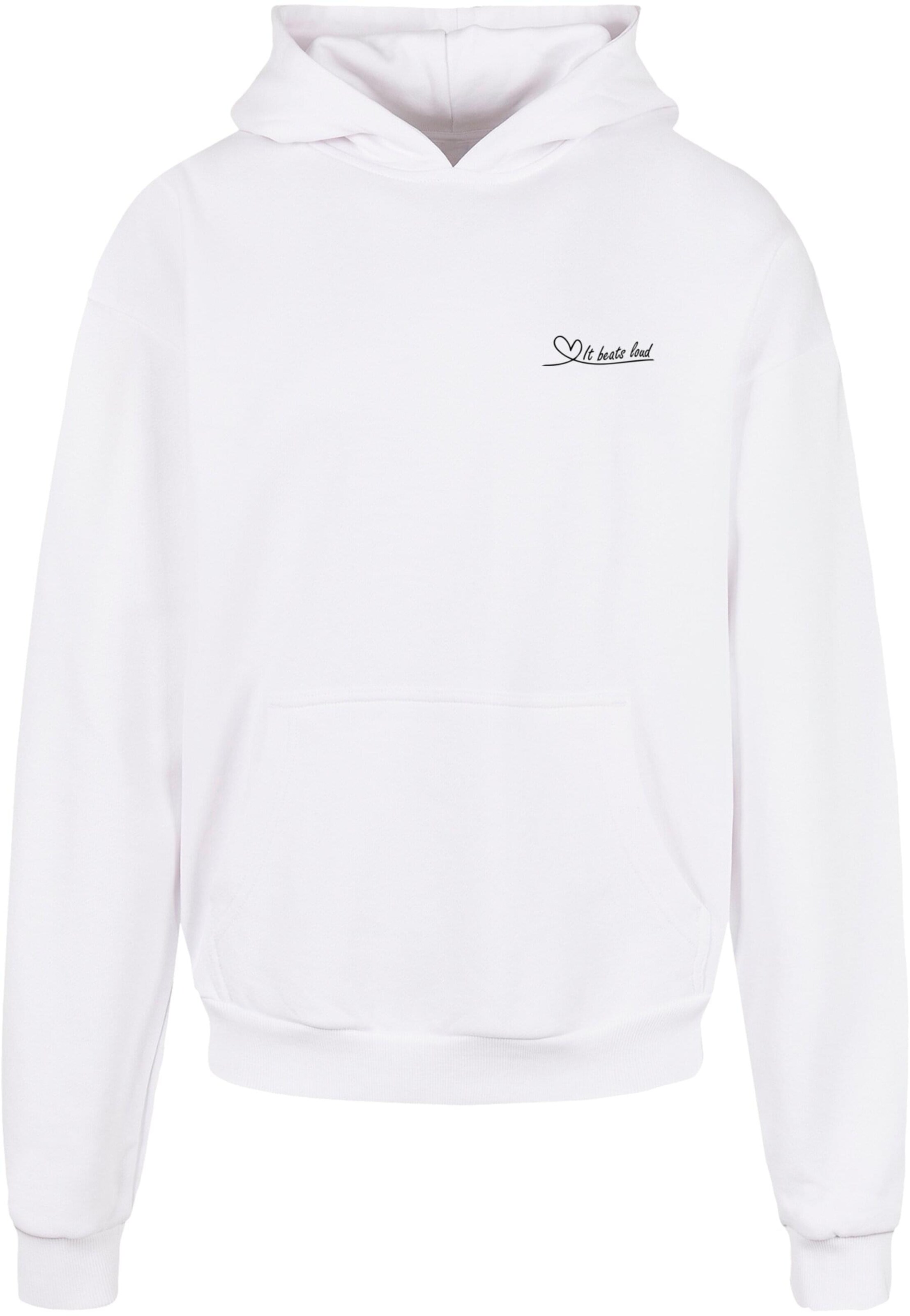 Merchcode Sweatshirt 'It Beats Loud' in White: front