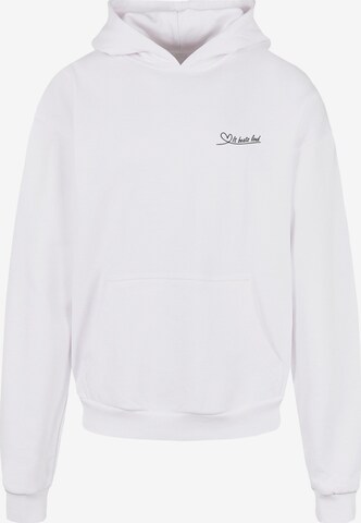 Merchcode Sweatshirt 'It Beats Loud' in White: front