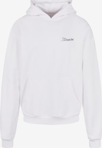 Merchcode Sweatshirt 'It Beats Loud' in White: front