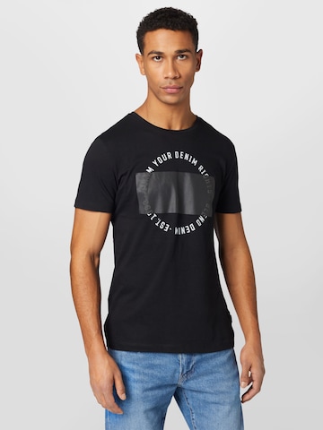 BLEND T-shirt i svart: framsida