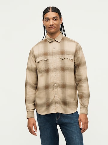 Regular fit Camicia di REPLAY in beige: frontale