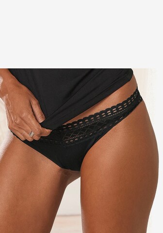 LASCANA Thong in Black: front