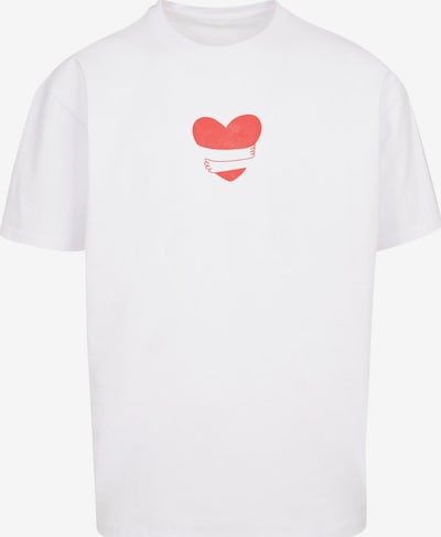 Merchcode Majica 'Hugs & Love - Heart Hug' v velikosti XXXL | oranžna / bela barva, Prikaz izdelka