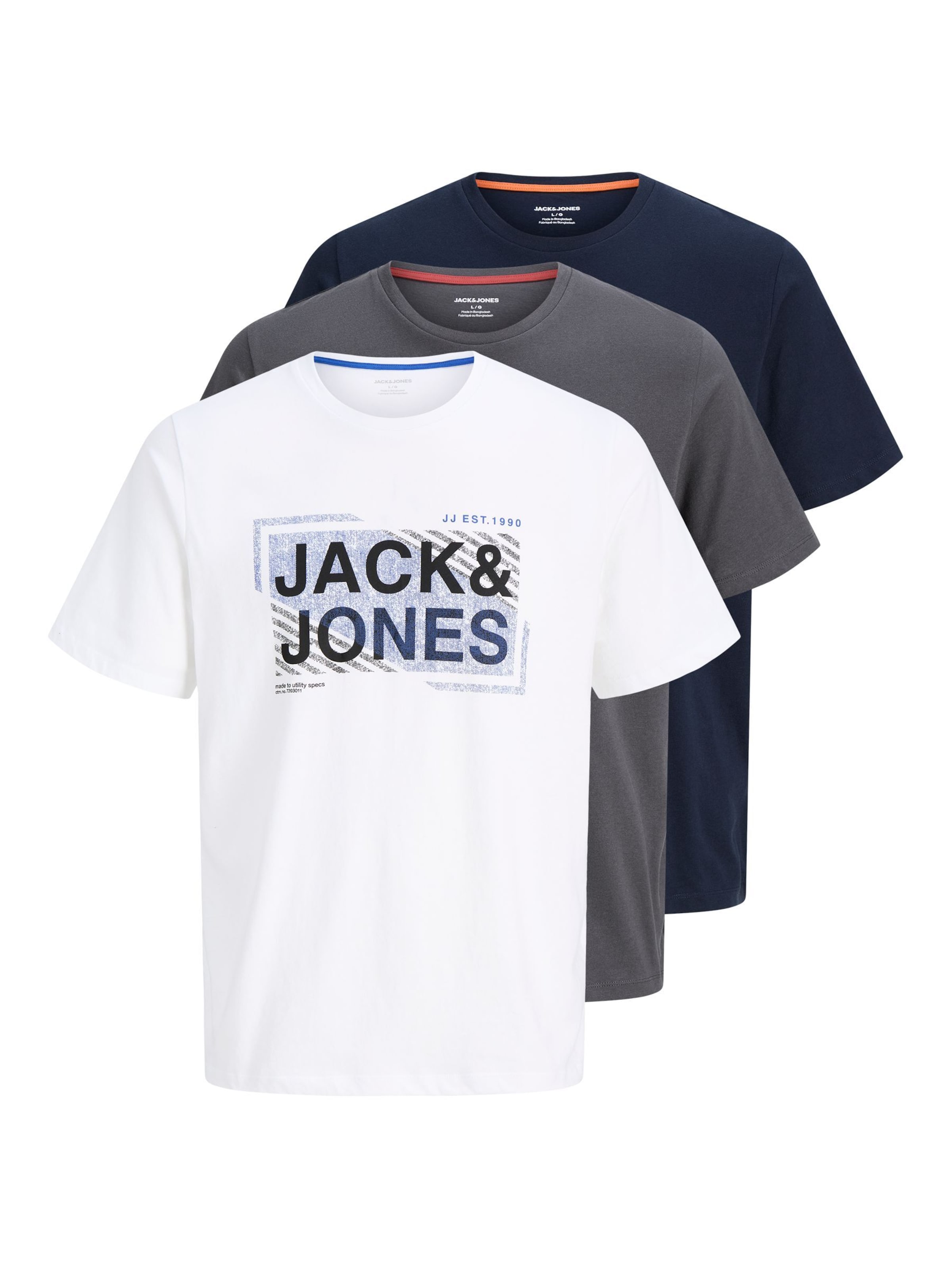 JACK & JONES Shirt in M in Navy / Muddy coloured / Black / White, Item view