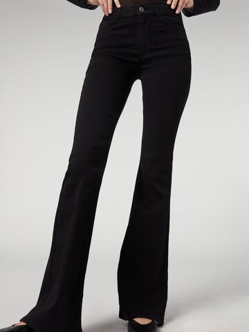CALZEDONIA Bootcut Jeans in Schwarz