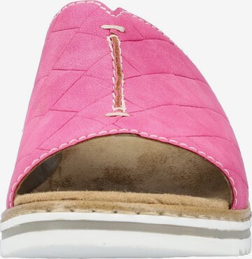 Rieker Mules in Pink: front