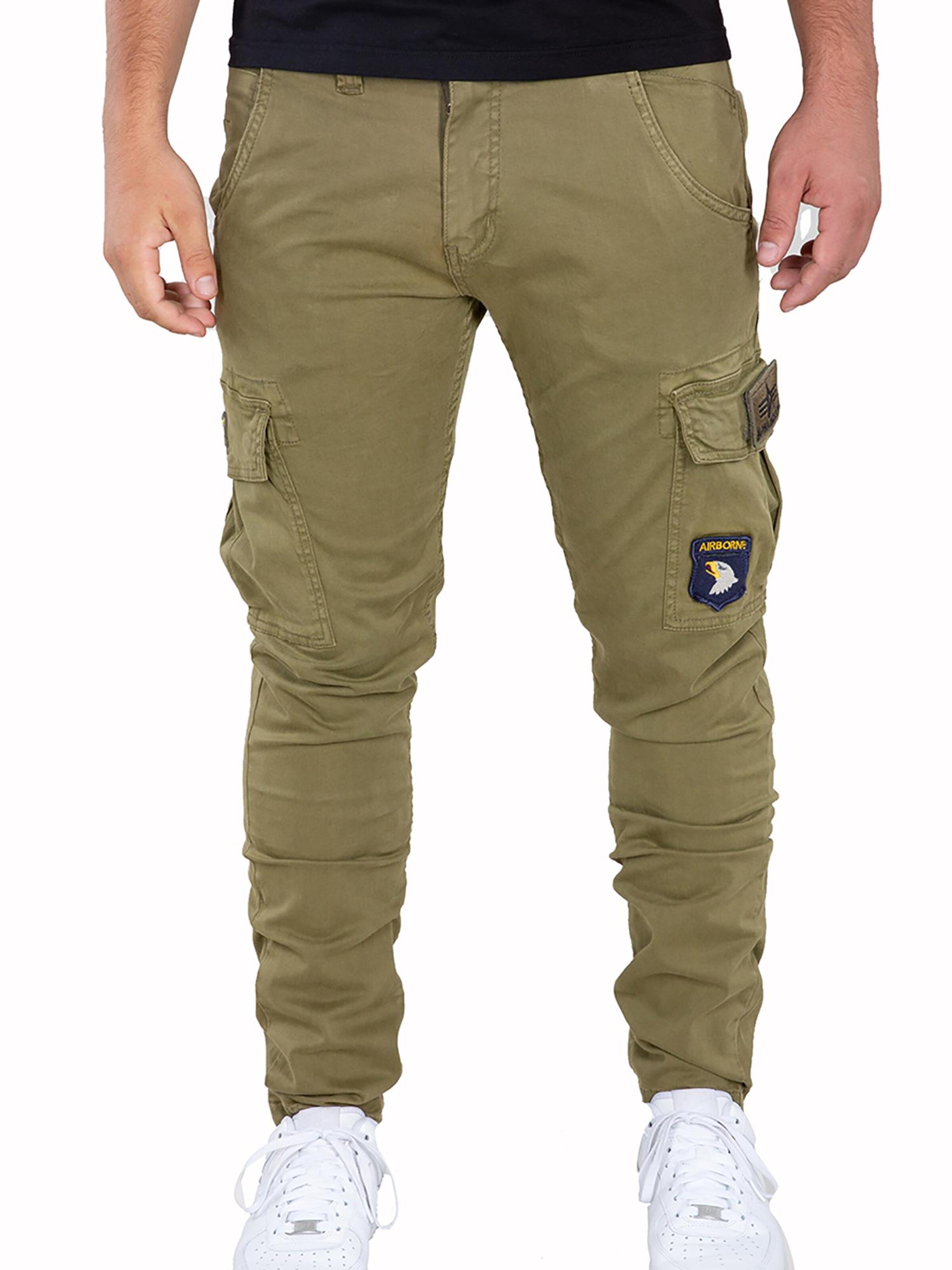 ALPHA INDUSTRIES Regular Cargo Pants 'Petrol' in Green: front