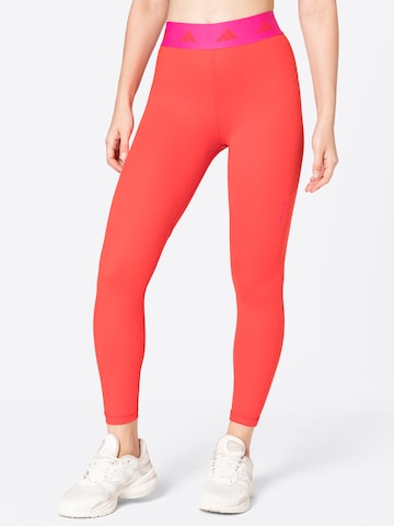 ADIDAS PERFORMANCE Skinny Sports trousers 'Techfit' in Red: front